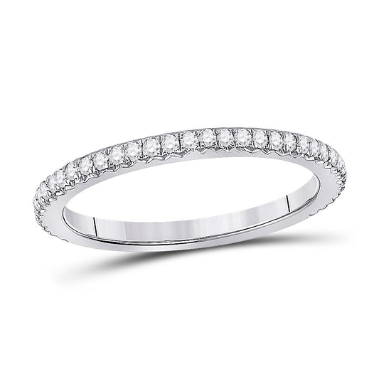 14K White Gold Womens Round Diamond Eternity Wedding Band 3/8 Cttw, Womens Size: 5-10