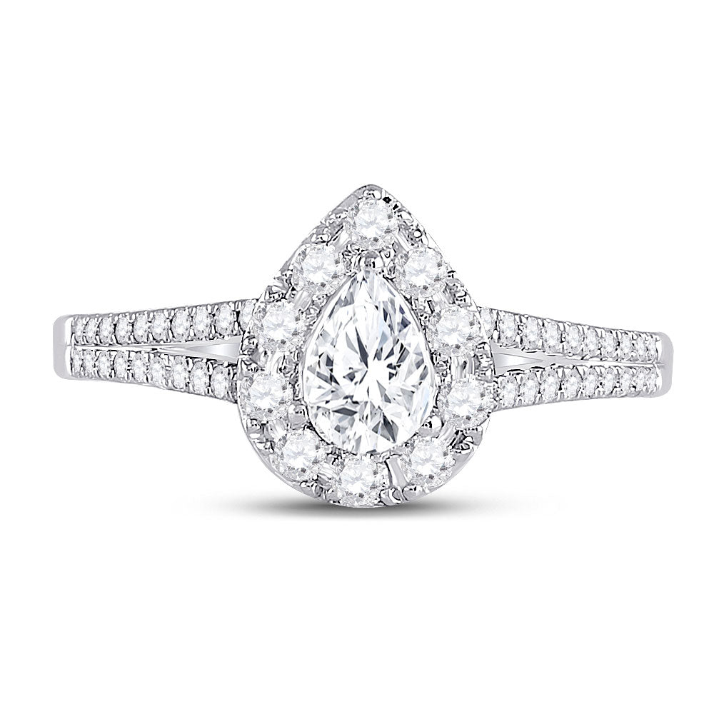 14K Yellow Or White Gold  Pear Diamond Solitaire Bridal Wedding Engagement Ring 1 Cttw, Womens Size: 5-10