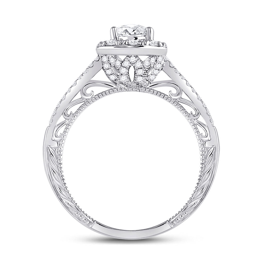 14K Yellow Or White Gold  Pear Diamond Solitaire Bridal Wedding Engagement Ring 1 Cttw, Womens Size: 5-10