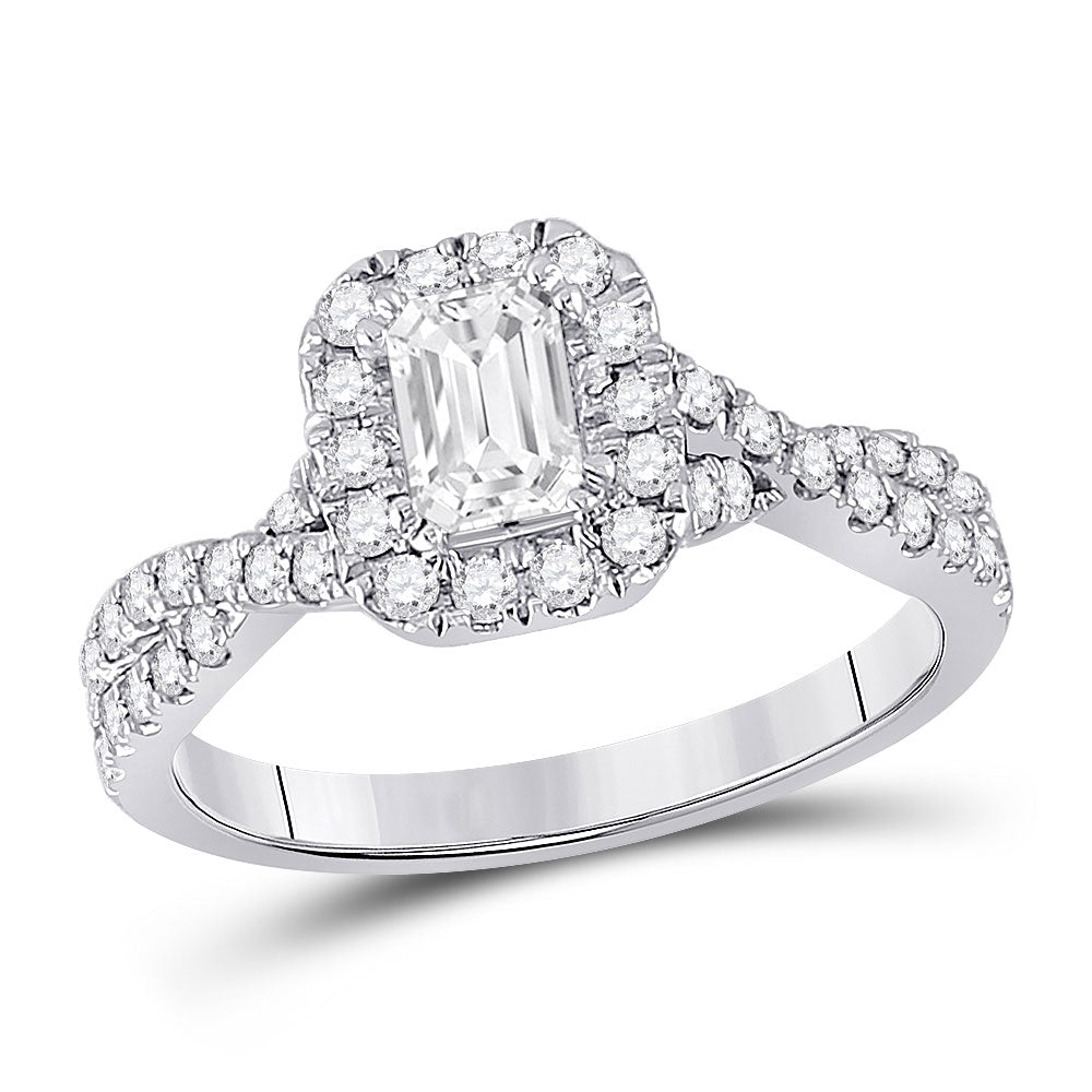 14K Yellow Or White Gold  Emerald Diamond Solitaire Bridal Wedding Engagement Ring 1 Cttw, Womens Size: 5-10