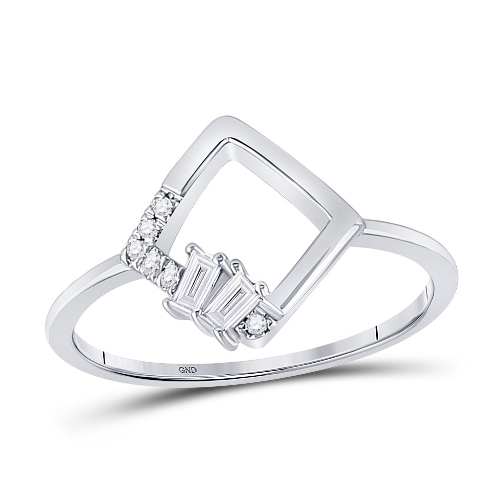 14K Yellow Or White Or Rose Gold Womens Baguette Diamond Modern Fashion Ring , Womens Size: 5-10