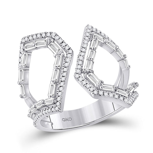 14K White Gold Womens Round Diamond Modern Fashion Ring 3/4 Cttw, Womens Size: 5-10