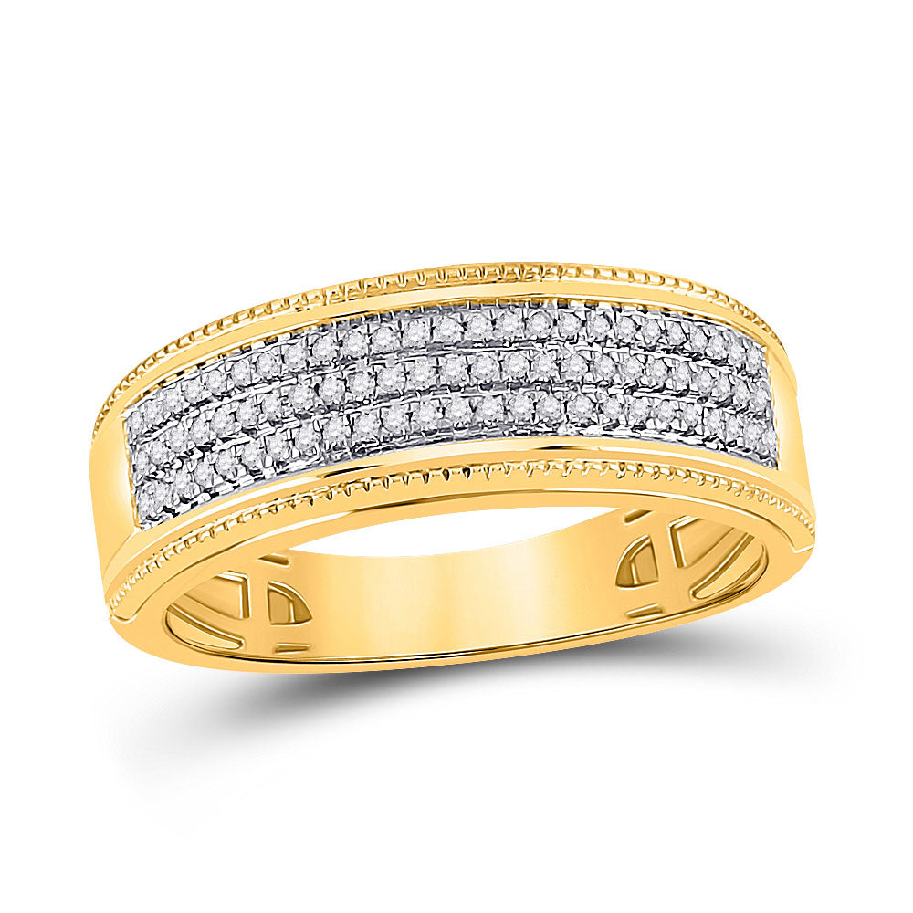 10K Yellow Gold His Hers Round Diamond Square Matching Wedding Set 5/8 Cttw, Womens Size: 5-10, Mens Size: 7-13