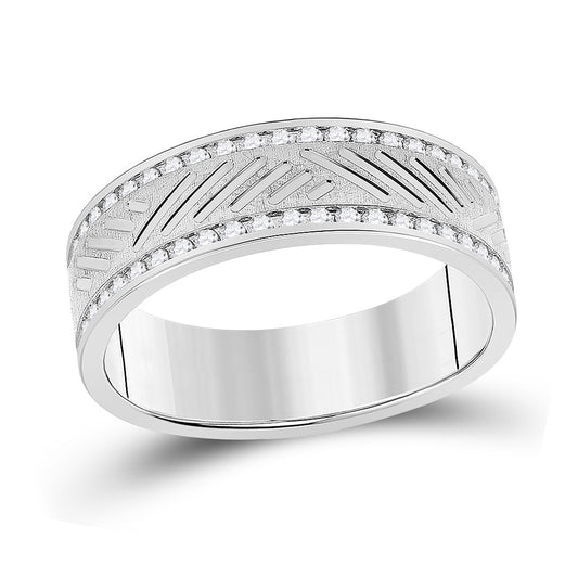 10K White Gold Mens Round Diamond Wedding Machine Set Band Ring 1/2 Cttw, Mens Size: 7-13