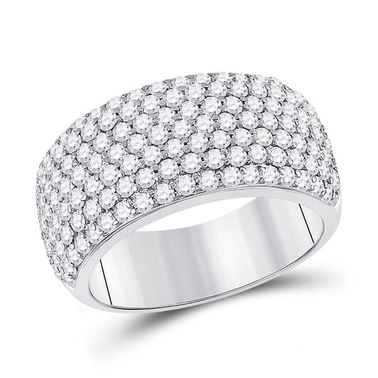 14K White Gold Womens Round Diamond Pave Anniversary Ring 1-7/8 Cttw, Womens Size: 5-10