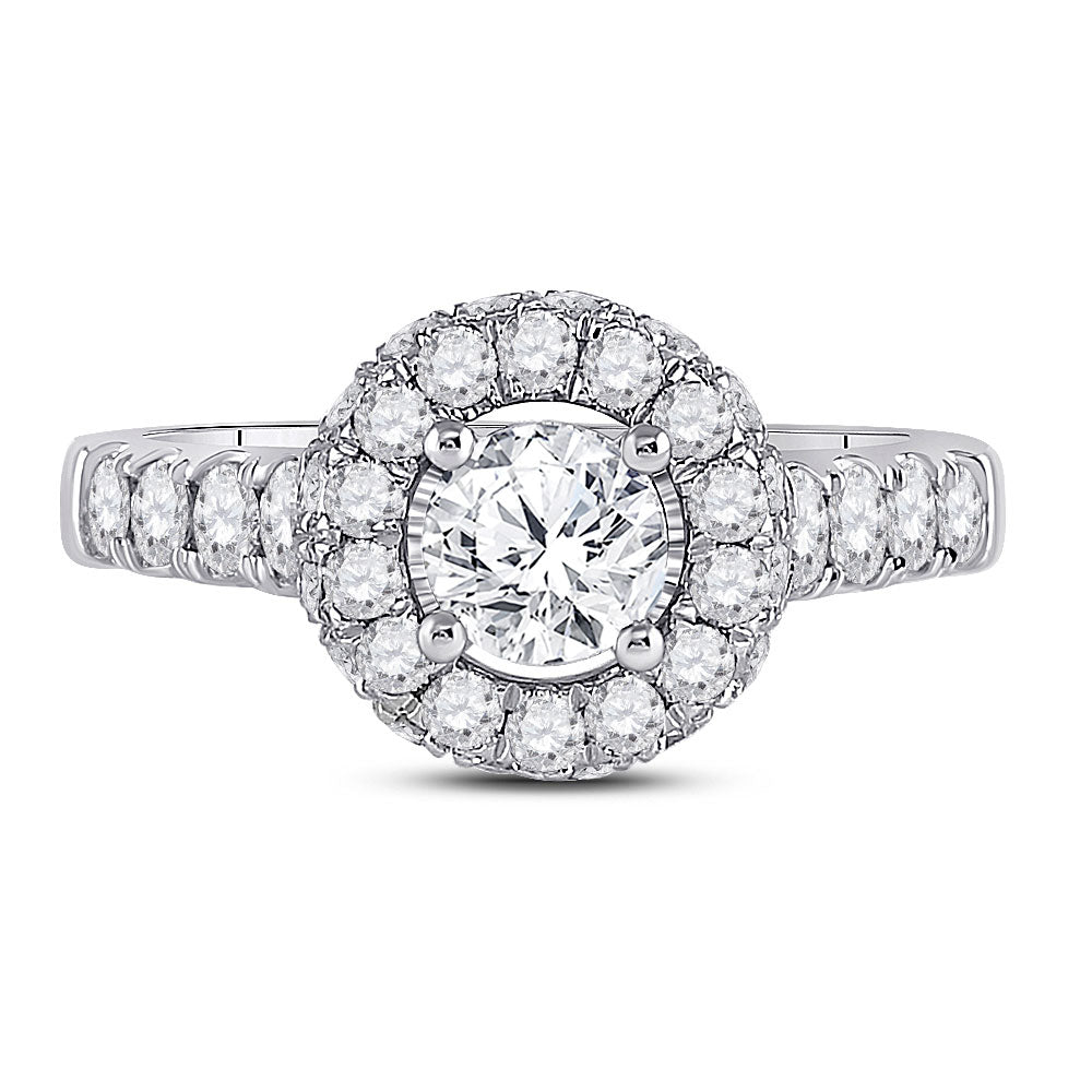 14K White Gold Round Diamond Solitaire Bridal Wedding Engagement Ring 2-1/5 Cttw, Womens Size: 5-10