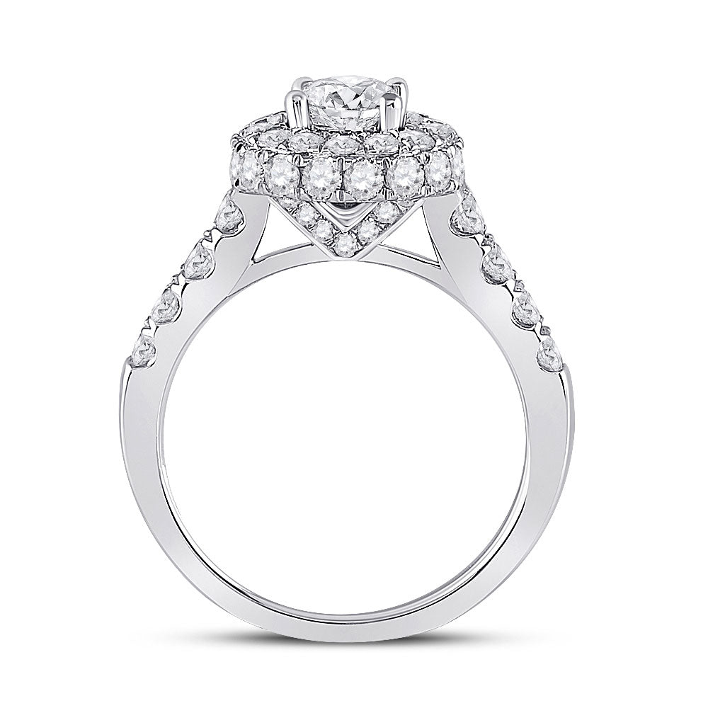14K White Gold Round Diamond Solitaire Bridal Wedding Engagement Ring 2-1/5 Cttw, Womens Size: 5-10