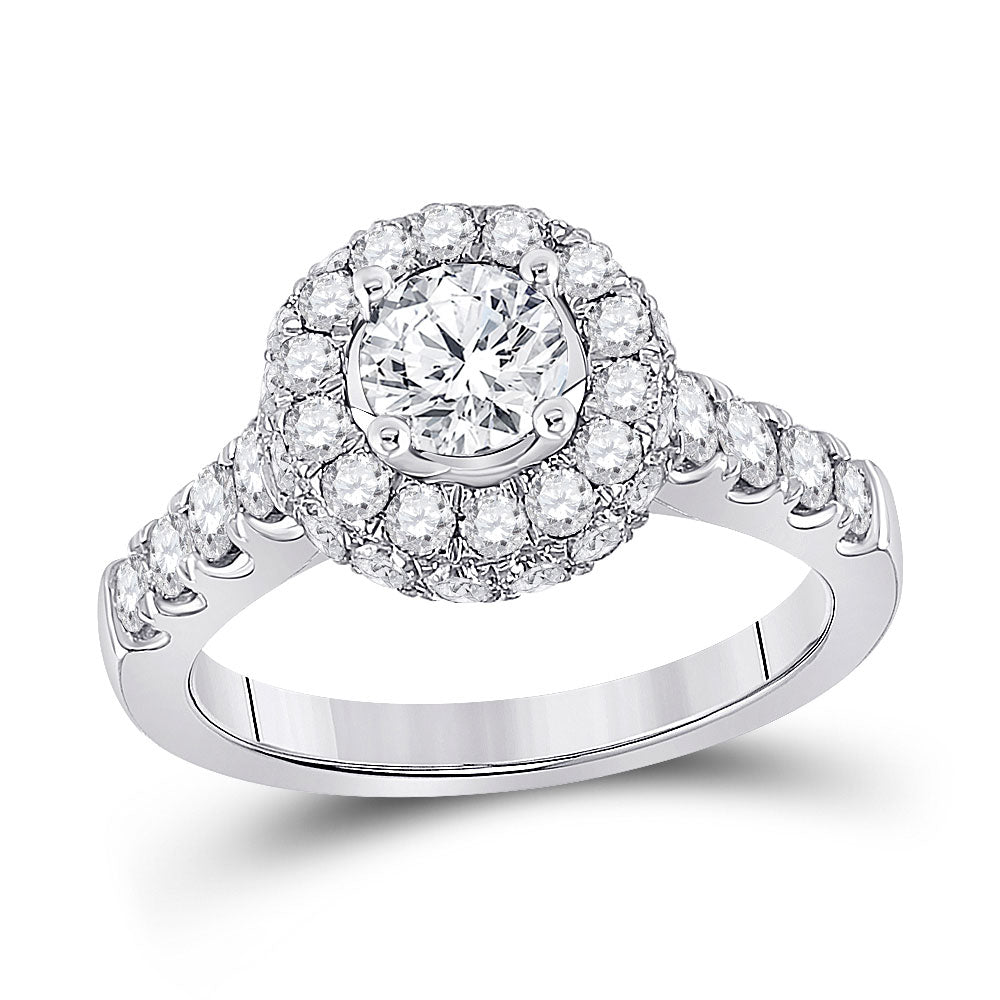 14K White Gold Round Diamond Solitaire Bridal Wedding Engagement Ring 2-1/5 Cttw, Womens Size: 5-10