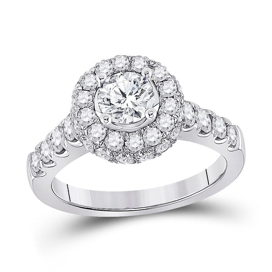 14K White Gold Round Diamond Solitaire Bridal Wedding Engagement Ring 2-1/5 Cttw, Womens Size: 5-10
