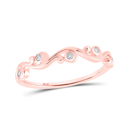 10K Yellow Or White Or Rose Gold Womens Round Diamond Band Ring , Womens Size: 5-10