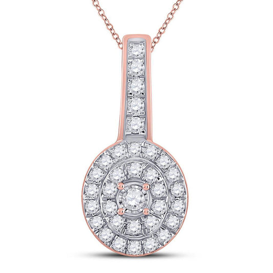10K Yellow Or White Or Rose Gold Womens Round Diamond Fashion Pendant