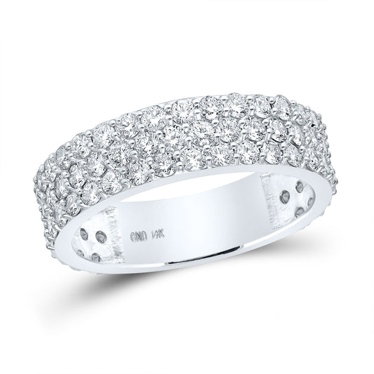 14K Yellow Or White Gold  Mens Round Diamond Pave Band Ring 2-7/8 Cttw, Mens Size: 7-13
