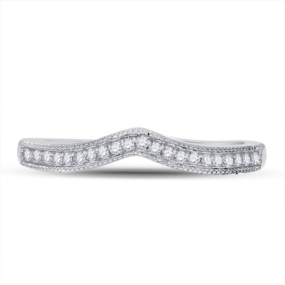14K White Gold Womens Round Diamond Enhancer Wedding Band 1/12 Cttw, Womens Size: 5-10