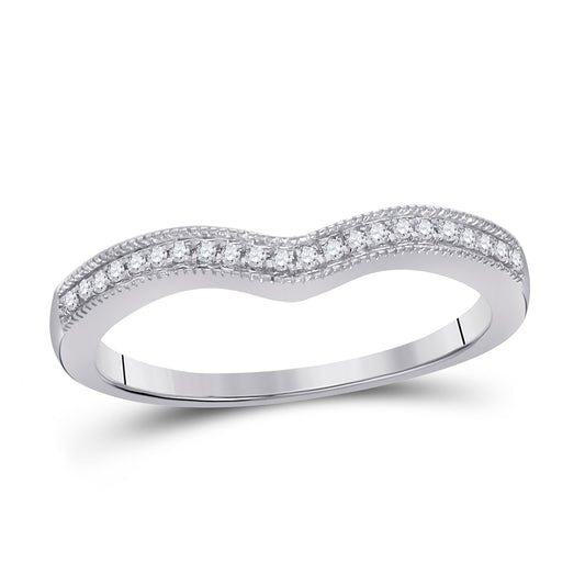 14K White Gold Womens Round Diamond Enhancer Wedding Band 1/12 Cttw, Womens Size: 5-10