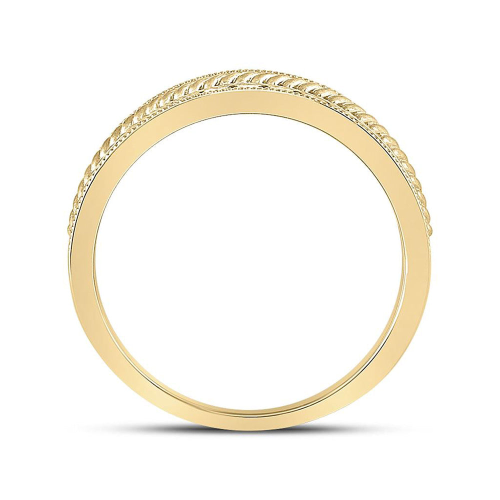14K Yellow Gold Mens Round Diamond Wedding Rope Band Ring 1 Cttw, Mens Size: 7-13