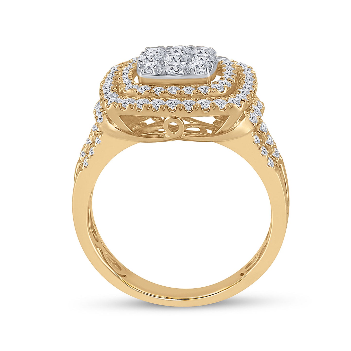 14K Yellow Or White Gold  Round Diamond Bridal Wedding Ring Band Set 1-1/2 Cttw, Womens Size: 5-10