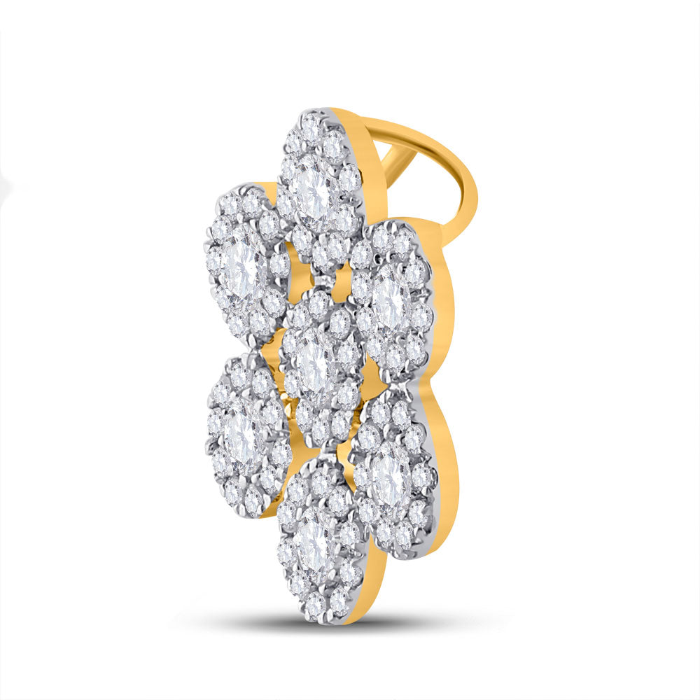 10K Yellow Gold Womens Round Diamond Fashion Pendant 1/2 Cttw