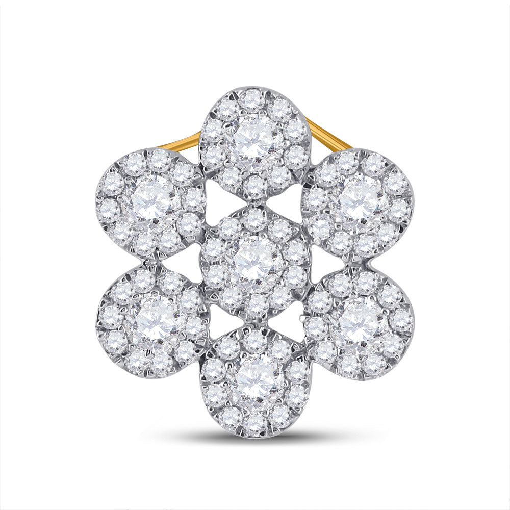10K Yellow Gold Womens Round Diamond Fashion Pendant 1/2 Cttw