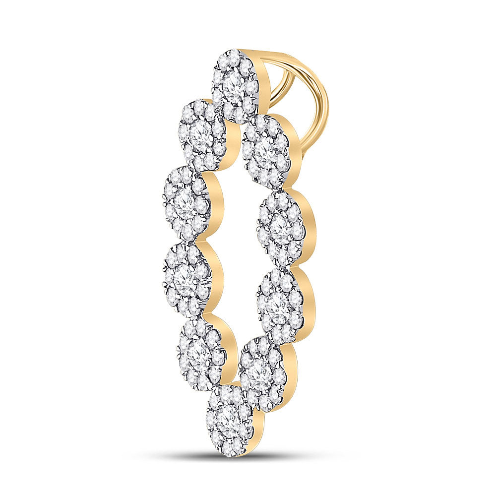 10K Yellow Gold Womens Round Diamond Fashion Pendant 3/4 Cttw