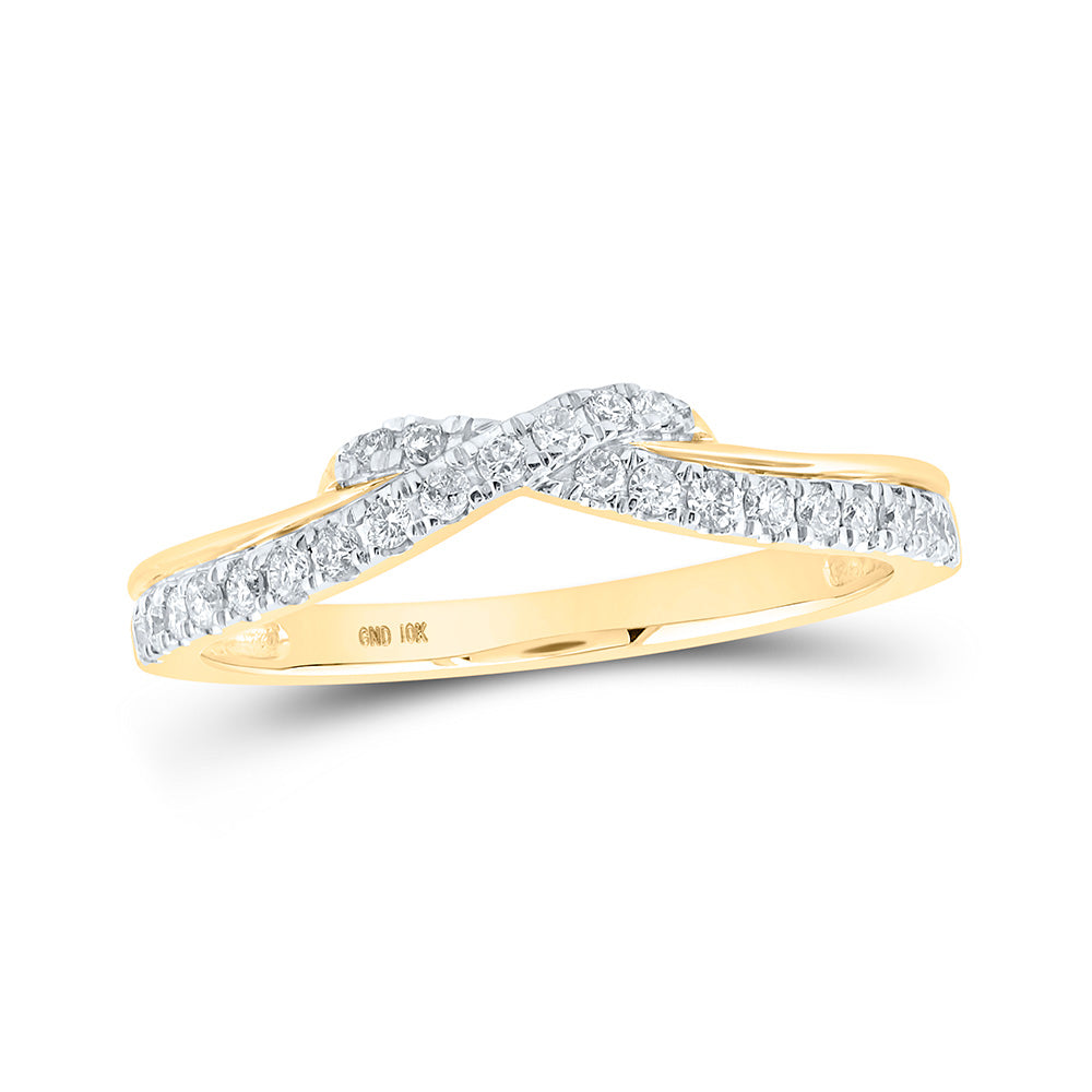 10k Yellow Or Rose Gold  Womens Round Diamond Stackable Band Ring 1/4 Cttw, Womens Size: 5-10