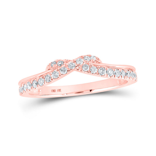 10k Yellow Or Rose Gold  Womens Round Diamond Stackable Band Ring 1/4 Cttw, Womens Size: 5-10