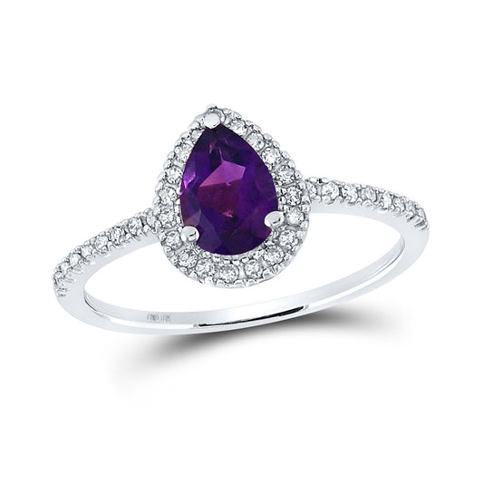 10K Yellow Or White Or Rose Gold Womens Pear Synthetic Solitaire Ring, Womens Size: 5-10