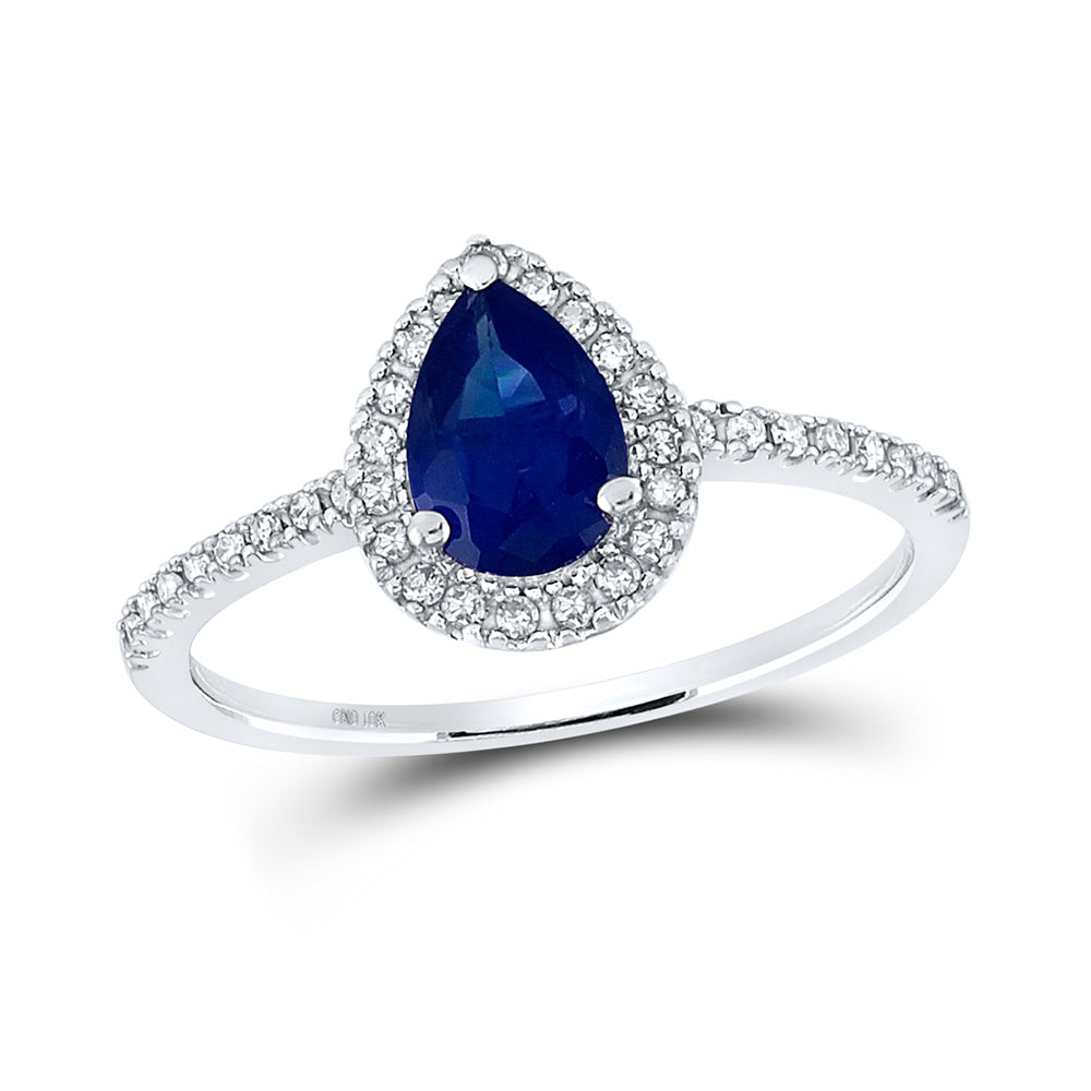 10K Yellow Or White Or Rose Gold Womens Pear Synthetic Solitaire Ring, Womens Size: 5-10