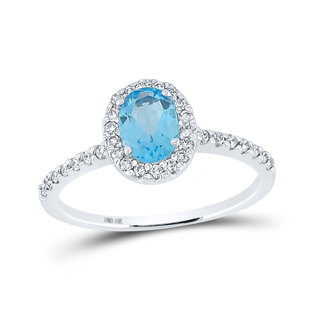 10K Yellow Or White Gold Womens Oval Synthetic Solitaire Ring, Womens Size: 5-10