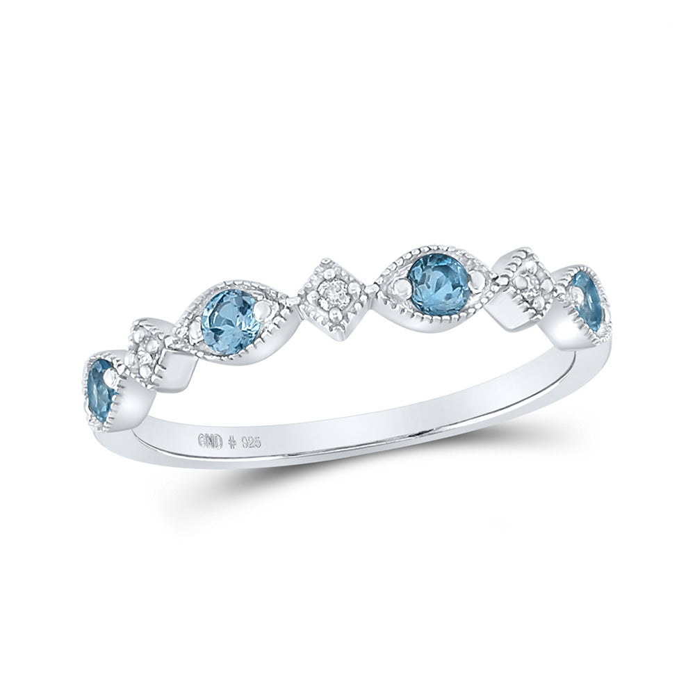 Sterling Silver Womens Round Synthetic Diamond Band Ring, Womens Size: 5-10
