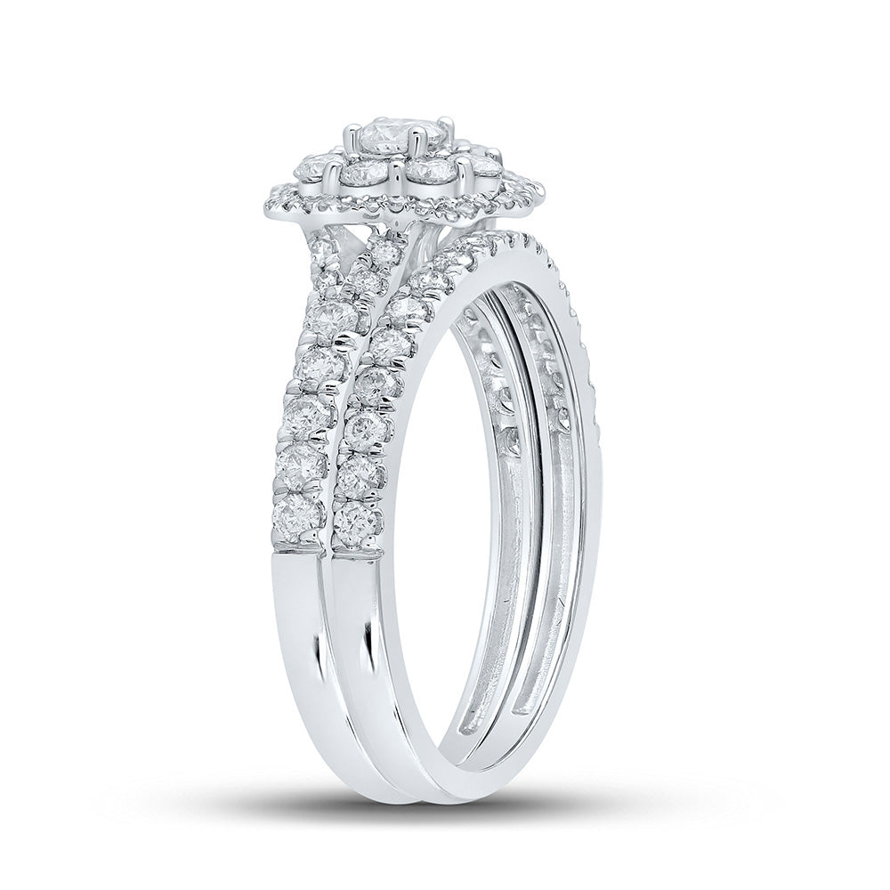 10K Yellow Or White Or Rose Gold Round Diamond Bridal Wedding Ring Band Set , Womens Size: 5-10