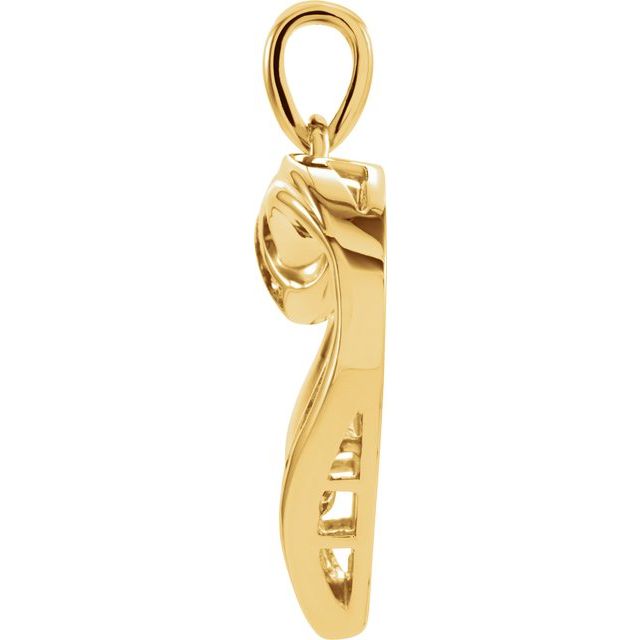 14K Yellow Gold Round  1.7Mm I1, G-H Polished 1/4 Ctw Natural Diamond Heart Pendant