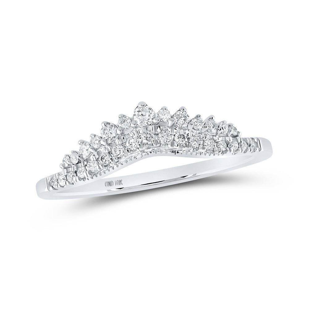 10K Yellow Or White Or Rose Gold Womens Round Diamond Enhancer Wedding Band , Womens Size: 5-10