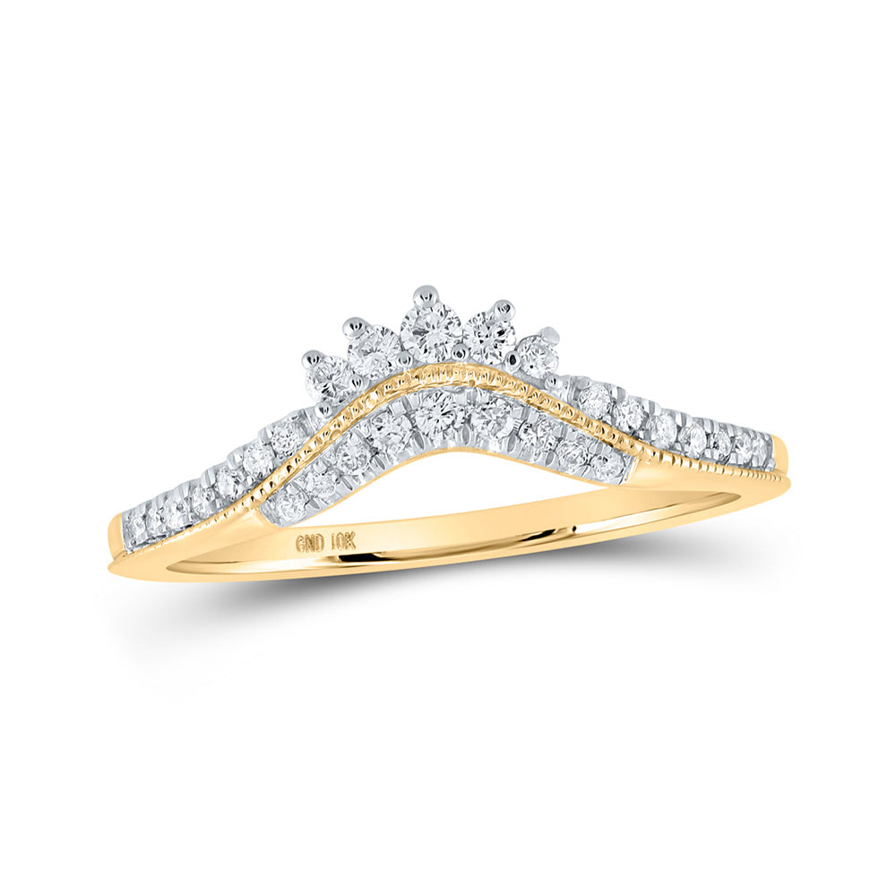 10K Yellow Or White Or Rose Gold Womens Round Diamond Enhancer Wedding Band , Womens Size: 5-10