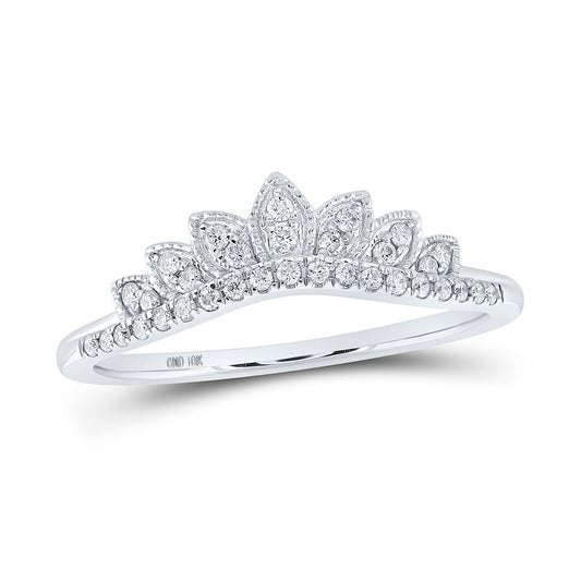 10K White Gold Womens Round Diamond Enhancer Wedding Band 1/6 Cttw, Womens Size: 5-10