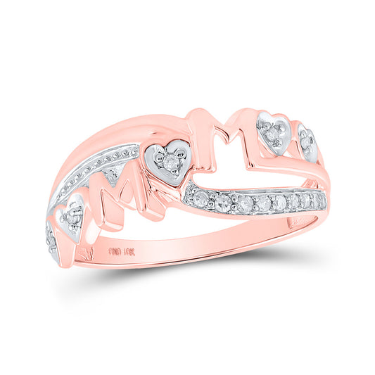 10K Yellow Or White Or Rose Gold Womens Round Diamond Mom Band Ring , Womens Size: 5-10
