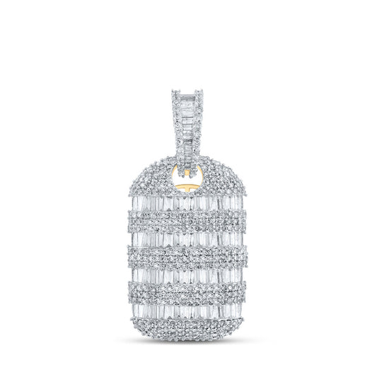 10K Yellow Gold Mens Baguette Diamond Charm Pendant 3-1/3 Cttw