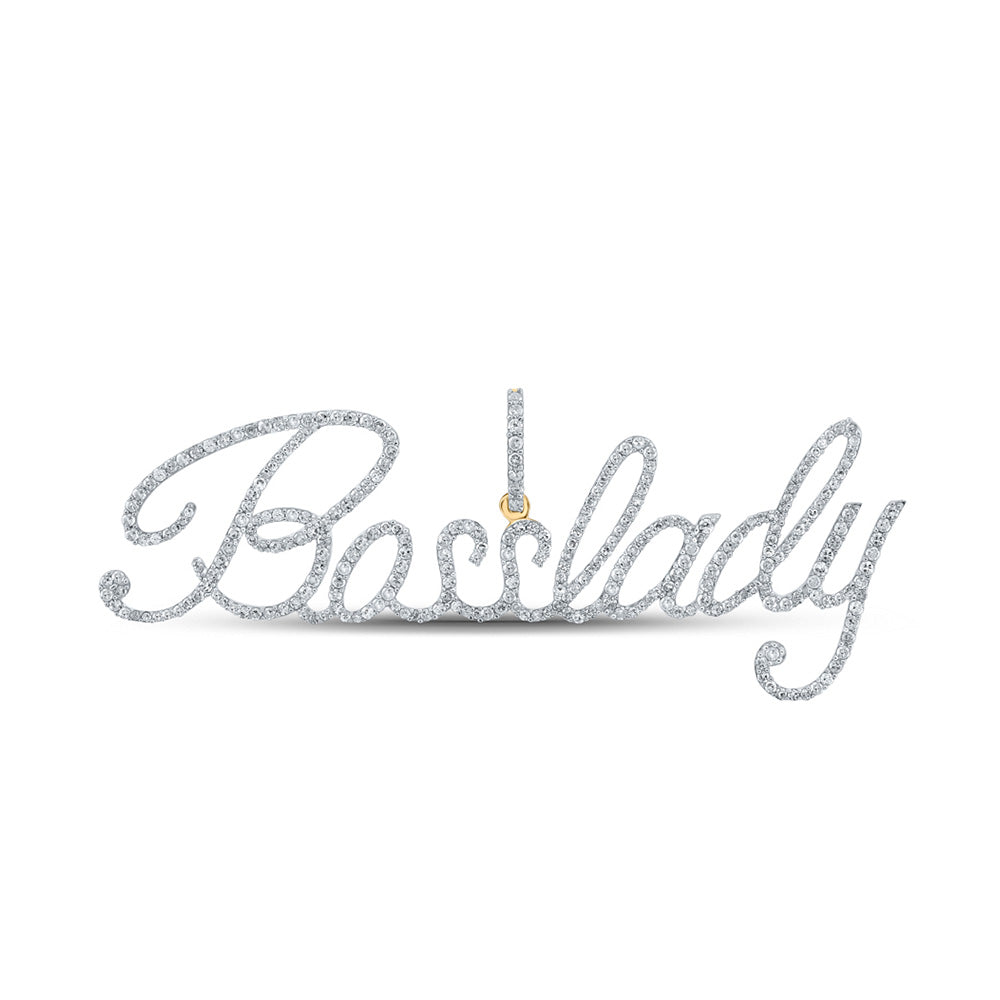 10K Yellow Gold Round Diamond Name Charm Pendant