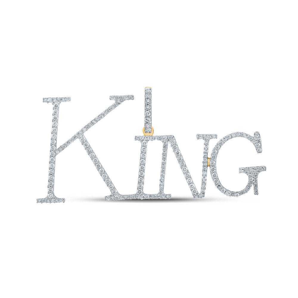 10K Yellow Gold Round Diamond Name Charm Pendant