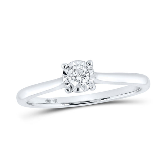 10K Yellow Or White Gold  Womens Round Diamond Solitaire Ring 1/6 Cttw, Womens Size: 5-10