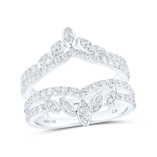 14K White Gold Womens Round Diamond Wrap Enhancer Wedding Band 1 Cttw, Womens Size: 5-10