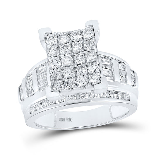 10K Yellow Or White Or Rose Gold Round Diamond Cluster Bridal Wedding Engagement Ring, Womens Size: 5-10