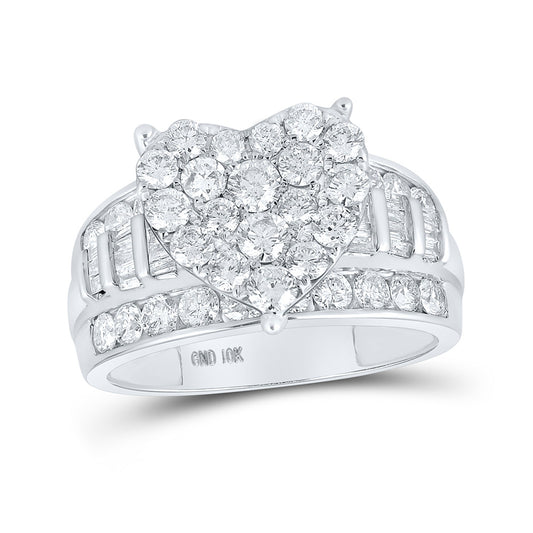 10K Yellow Or White Or Rose Gold Round Diamond Heart Bridal Wedding Engagement Ring , Womens Size: 5-10