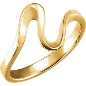 14K Yellow Gold Polished Freeform Ring Size 6