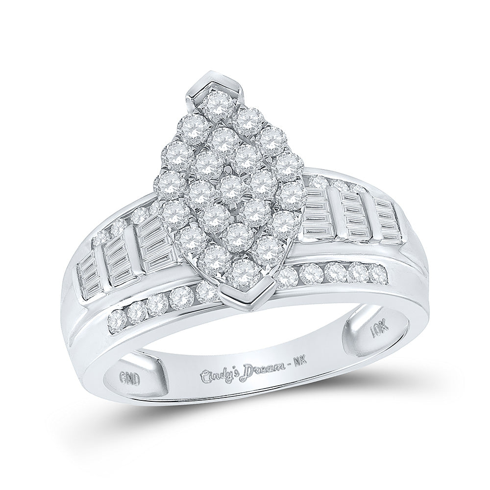 10K Yellow Or White Or Rose Gold Round Diamond Oval Bridal Wedding Engagement Ring , Womens Size: 5-10