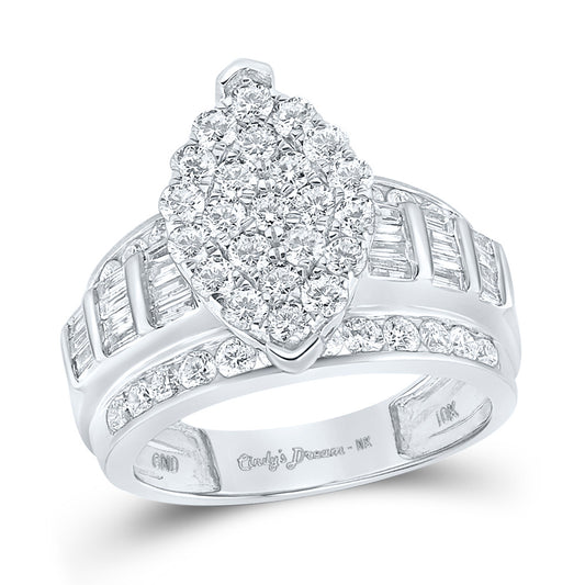 10K White Or Yellow Gold Round Diamond Oval Bridal Wedding Engagement Ring , Womens Size: 5-10
