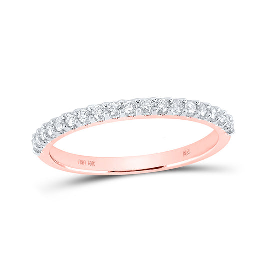 14K Yellow Or Rose Gold  Womens Round Diamond Wedding Band 1/4 Cttw, Womens Size: 5-10
