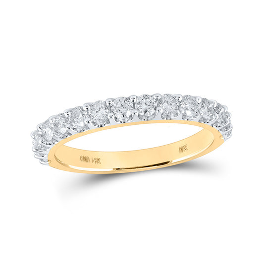14K Yellow Gold Womens Round Diamond Wedding Band 7/8 Cttw, Womens Size: 5-10