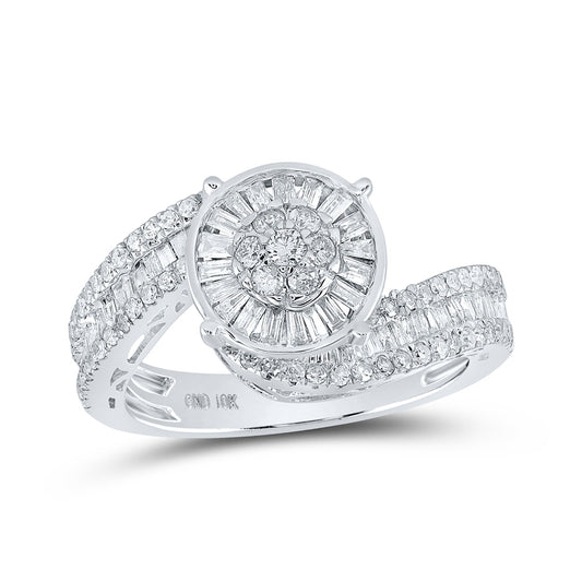 10K Yellow Or White Or Rose Gold Round Diamond Cluster Bridal Wedding Engagement Ring, Womens Size: 5-10