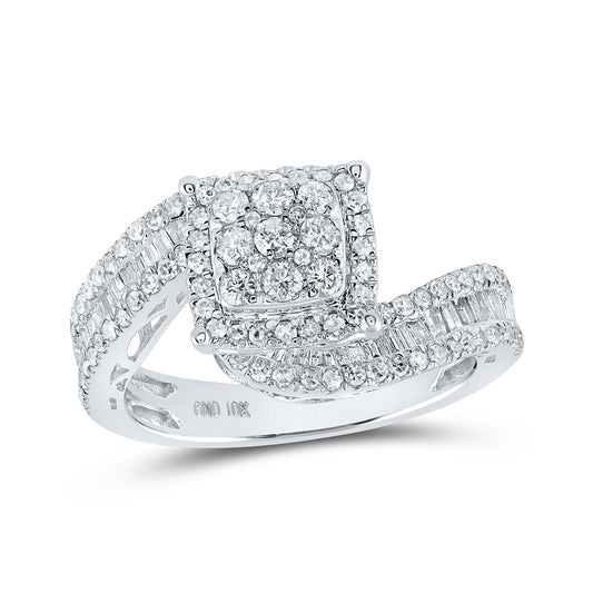 10K Yellow Or White Or Rose Gold Round Diamond Square Bridal Wedding Engagement Ring, Womens Size: 5-10