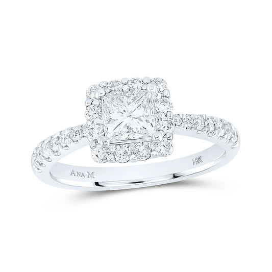 14K White Gold Princess Diamond Halo Bridal Wedding Engagement Ring 1-1/4 Cttw, Womens Size: 5-10